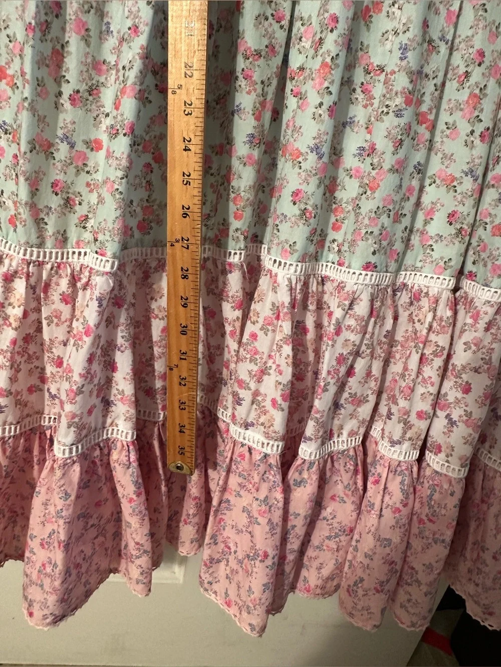 LoveShackFancy X Target M Romantic Pastoral Camille Pink Floral Tiered Mid Dress - Picture 15 of 15